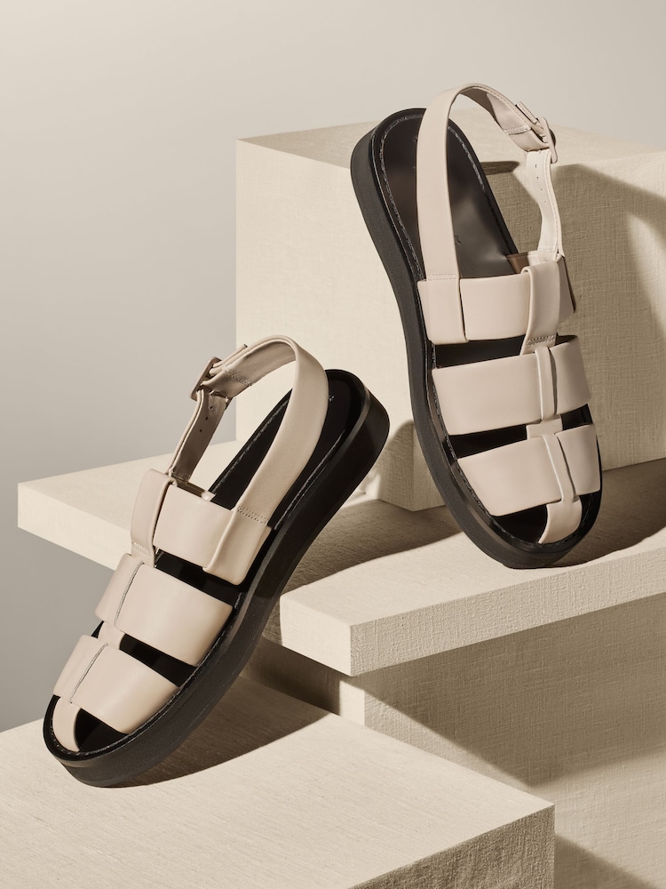 Bone Cream Premium Leather Fisherman Sandals - Image 1 of 5