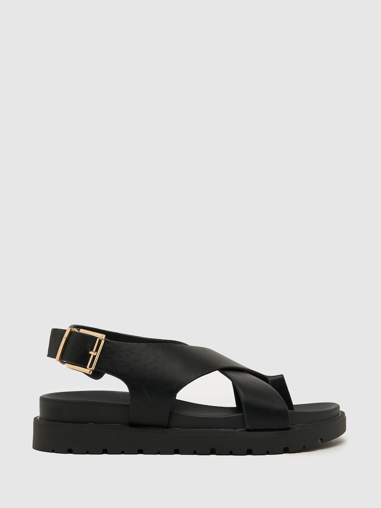 Schwarz - Schuh Thora Sandalen mit Zehenschlaufe - Bild 1 von 4