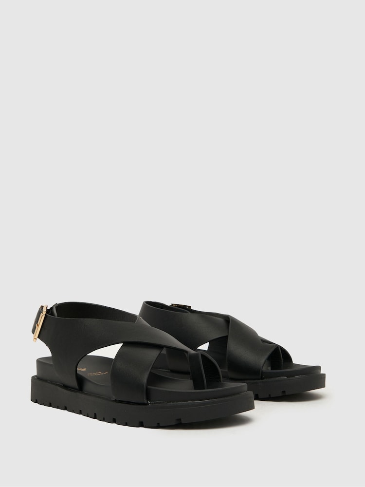 Schwarz - Schuh Thora Sandalen mit Zehenschlaufe - Bild 2 von 4
