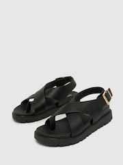 Schwarz - Schuh Thora Sandalen mit Zehenschlaufe - Bild 3 von 4