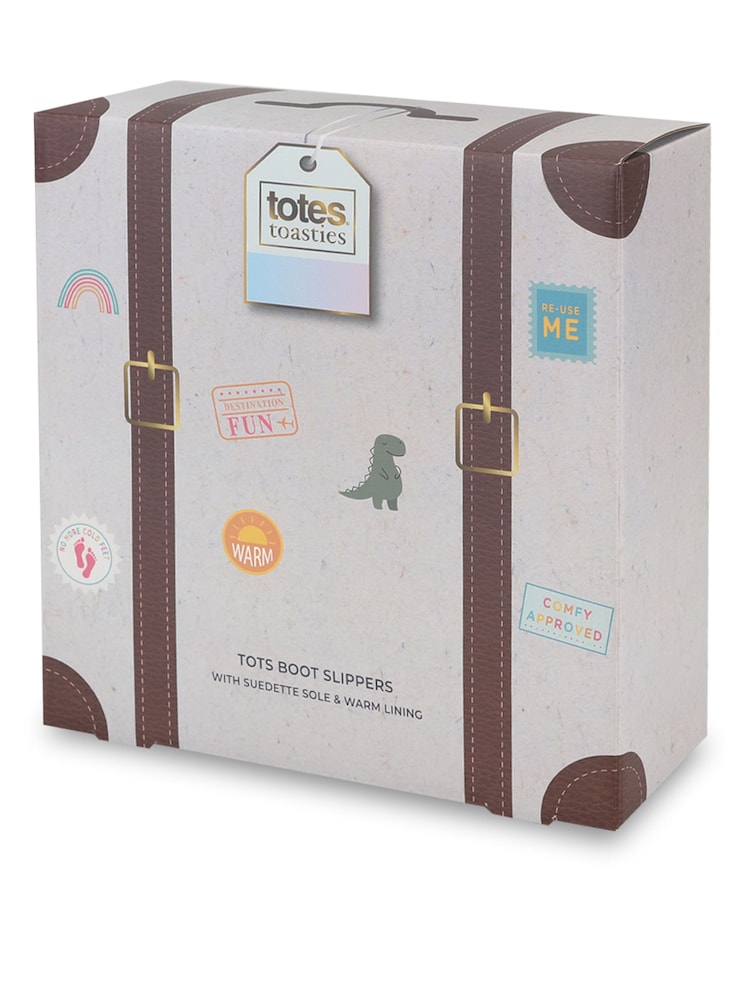 Totes Natural Toddlers Bear Bootie Slippers - Image 2 of 5 Totes Natural Toddlers Bear Bootie Slippers - Image 2 of 5