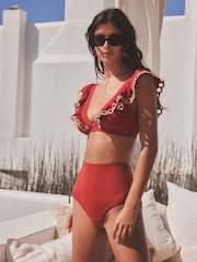 Rot - Bikinihose mit hohem Bund - Bild 1 von 3