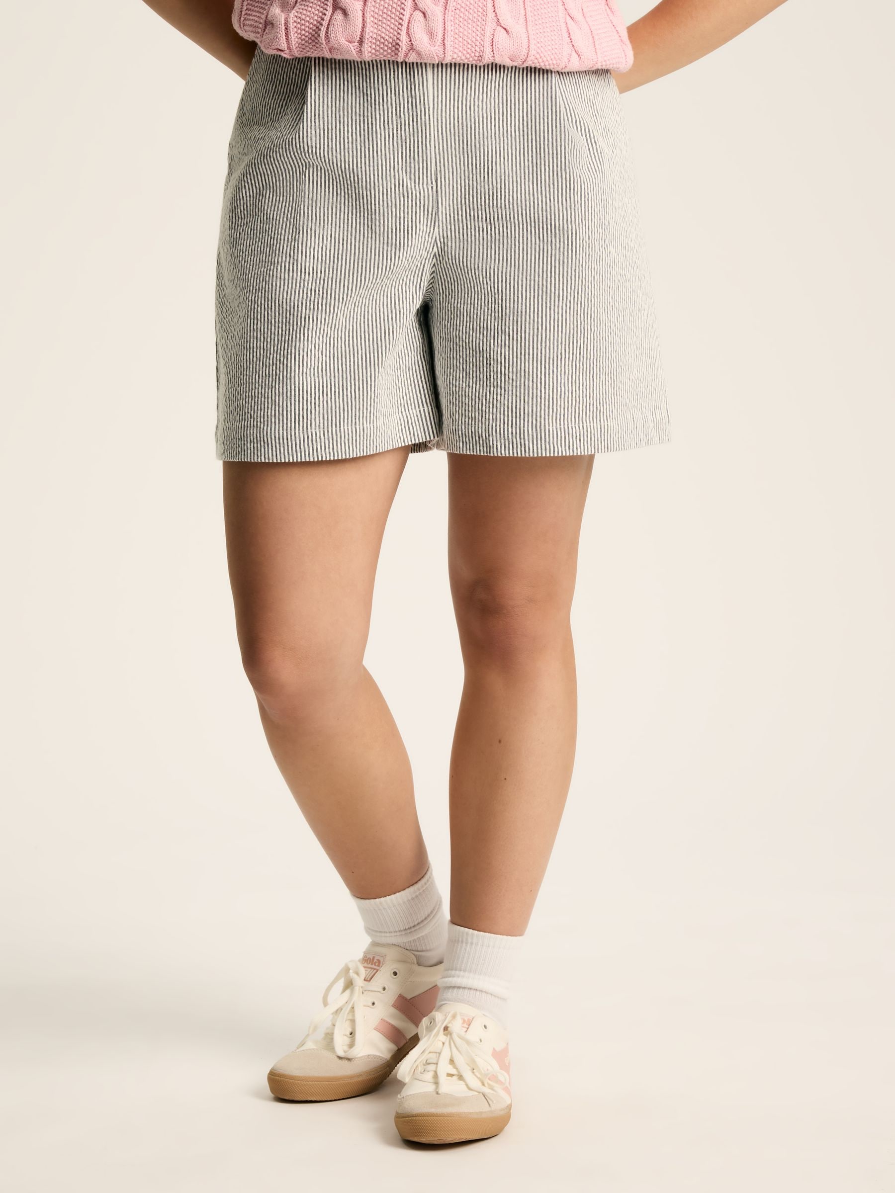 Buy Joules Belmont Navy White Seersucker Striped Shorts from Next Luxembourg