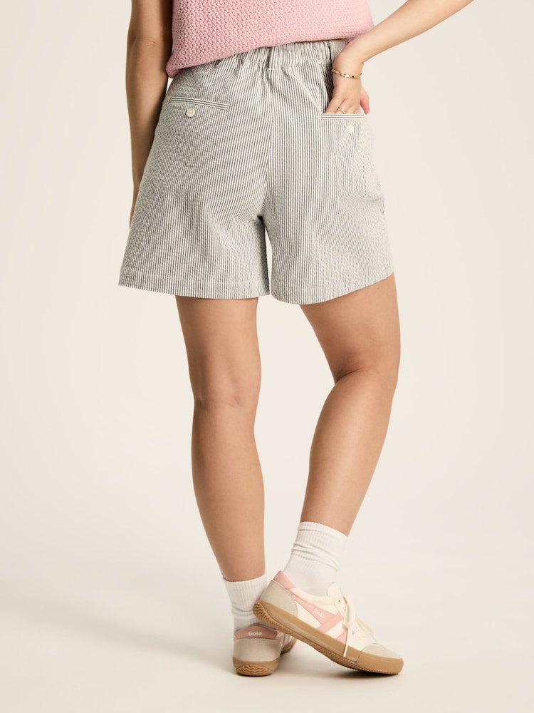 Joules Belmont Navy & White Seersucker Striped Shorts - Image 2 of 6