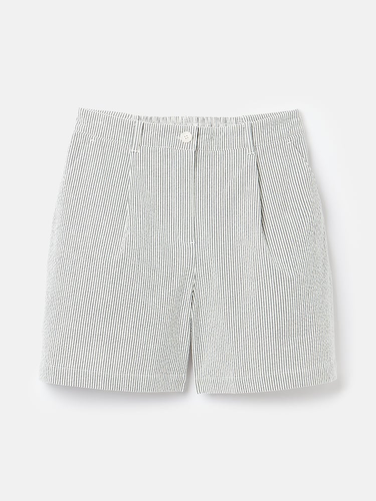 Joules Belmont Navy & White Seersucker Striped Shorts - Image 6 of 6