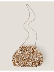 Monsoon Gold Kira Sequin Clutch Bag - Image 2 of 4