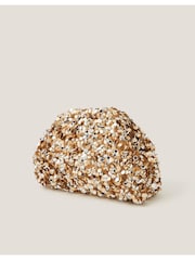 Monsoon Gold Kira Sequin Clutch Bag - Image 3 of 4