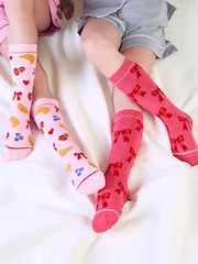 Rose - Totes Tosties Kids Original Chaussons Chaussettes 2 Lot - Image 1 de 5