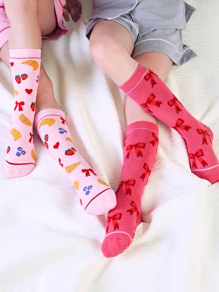 Rose - Totes Tosties Kids Original Chaussons Chaussettes 2 Lot - Image 1 de 5 Rose - Totes Tosties Kids Original Chaussons Chaussettes 2 Lot - Image 1 de 5