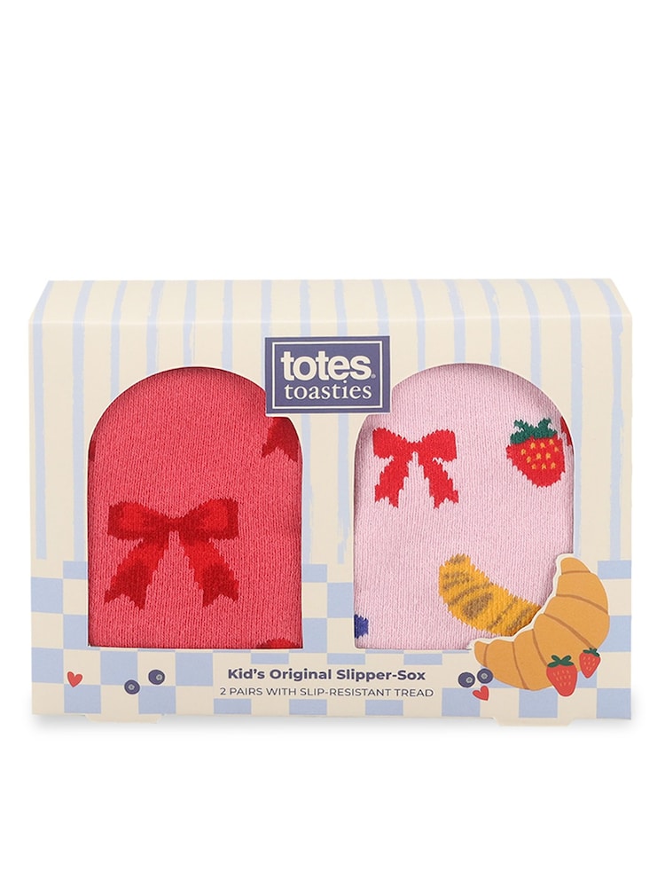 Rose - Totes Tosties Kids Original Chaussons Chaussettes 2 Lot - Image 5 de 5 Rose - Totes Tosties Kids Original Chaussons Chaussettes 2 Lot - Image 5 de 5