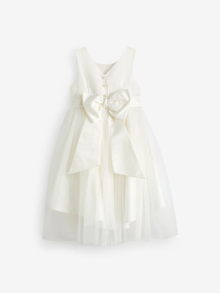 Ivory Cream Flower Girl Bow Dress (3mths-16yrs) - Image 6 of 8