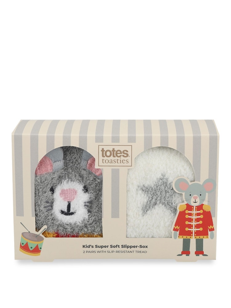Totes Grey Christmas Super Soft Cosy Slipper Socks 2 Pack - Image 5 of 5 Totes Grey Christmas Super Soft Cosy Slipper Socks 2 Pack - Image 5 of 5