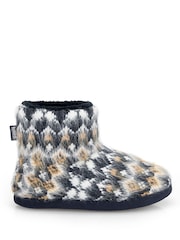 Totes Blue Childrens Fair Isle Knitted Boot Slippers - Image 2 of 5