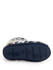 Totes Blue Childrens Fair Isle Knitted Boot Slippers - Image 4 of 5