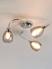 BHS Chrome Veria Tangle Flush 3 Light Flush Ceiling Light - Image 1 of 4