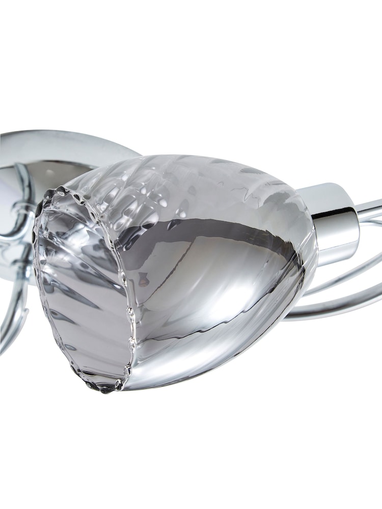 BHS Chrome Veria Tangle Flush 3 Light Flush Ceiling Light - Image 4 of 4