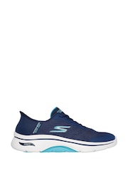 Skechers Blue Go Walk Arch Fit 2.0 Valencia Slip In Trainers - Image 1 of 5