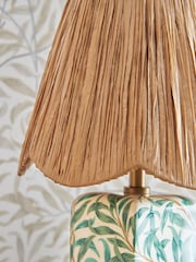 Clarke and Clarke Teal/White Willow Boughs Striped Table Lamp - Image 4 of 5