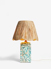 Clarke and Clarke Teal/White Willow Boughs Striped Table Lamp - Image 5 of 5