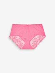 Schwarz Geblümt/Grüner Druck/Schwarz/Rosa/Creme - Nahtlose Brazilian-Spitzenslips im 5er-Pack - Bild 7 von 9