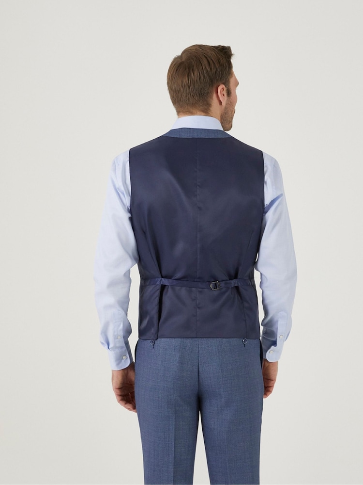 Skopes Blue Watson Wool Blend Tailored Fit Suit Waistcoat - Image 2 of 4