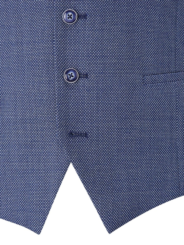 Skopes Blue Watson Wool Blend Tailored Fit Suit Waistcoat - Image 4 of 4