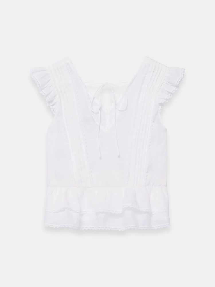 Mint Velvet White Ramie Ruffle Detail Blouse - Image 8 of 8 Mint Velvet White Ramie Ruffle Detail Blouse - Image 8 of 8