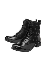 Lotus Black Patent & Leather Ankle Boots - Image 2 of 4