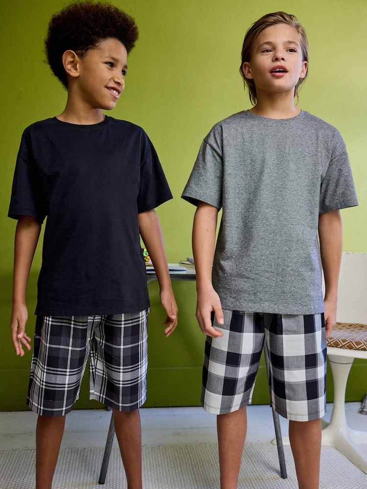 Enobarvni - karirast; s karirastim vzorcem Tkana pižama 2 Pack (1.5-16yrs) - Slika 1 iz 9