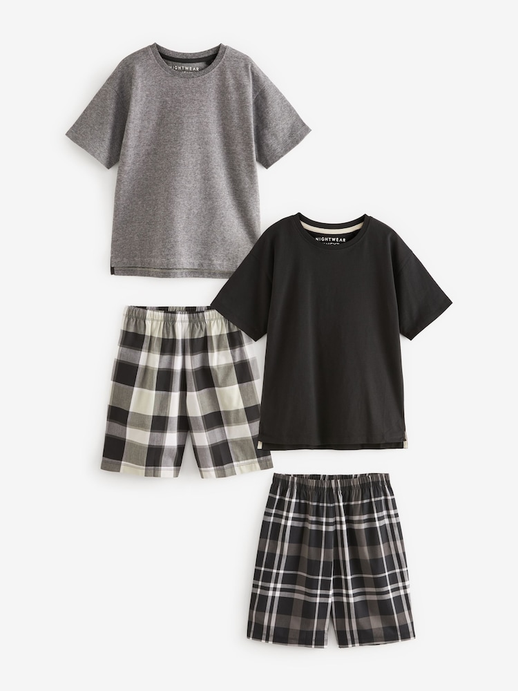 Monochrome Check Woven Pyjamas 2 Pack (1.5-16yrs) - Image 6 of 9