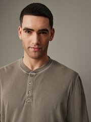 Mushroom Short Sleeve Grandad Collar T-Shirt - Image 1 of 8