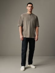 Mushroom Short Sleeve Grandad Collar T-Shirt - Image 2 of 8