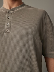 Mushroom Short Sleeve Grandad Collar T-Shirt - Image 5 of 8