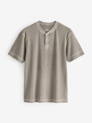 Mushroom Short Sleeve Grandad Collar T-Shirt - Image 6 of 8