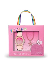 Peers Hardy Girls Pink PU Tikkers Strap Glitter Watch, Necklace And Purse Set - Image 7 of 7