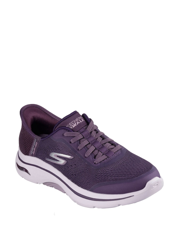 Skechers Purple Go Walk Arch Fit 2.0 Valencia Slip In Trainers - Image 1 of 5
