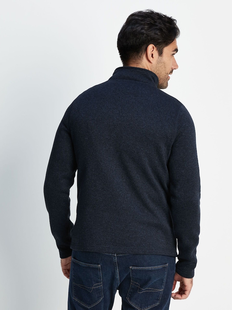 Tog 24 Blue Pearson Knit Look Quarter Zip Fleece - Image 2 of 8