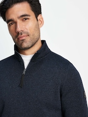Tog 24 Blue Pearson Knit Look Quarter Zip Fleece - Image 4 of 8
