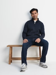 Tog 24 Blue Pearson Knit Look Quarter Zip Fleece - Image 7 of 8