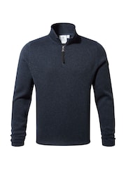 Tog 24 Blue Pearson Knit Look Quarter Zip Fleece - Image 8 of 8