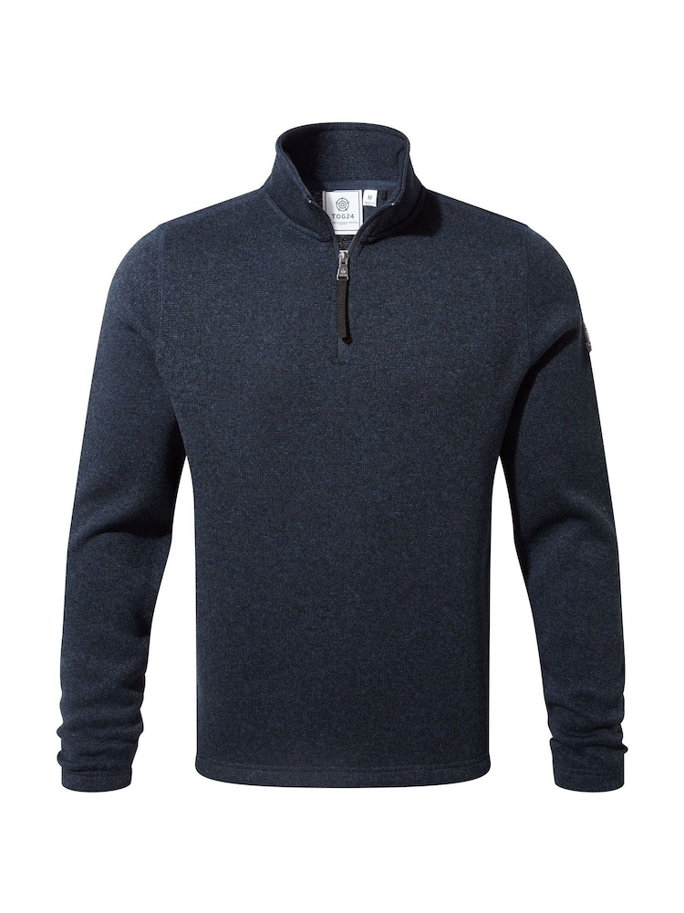 Tog 24 Blue Pearson Knit Look Quarter Zip Fleece - Image 8 of 8