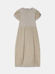 Mint Velvet Brown Cotton Blend Tulip Hem Midi Dress - Image 7 of 8