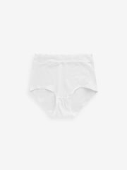 White/Blue/Yellow Full Brief Cotton and Lace Knickers 4 Pack - Image 6 of 8