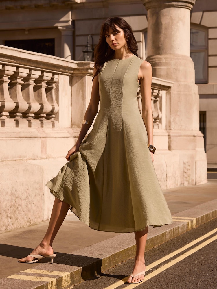 mint green and brown dress Brown Faux Suede Mini Dress With Mint Green Hem