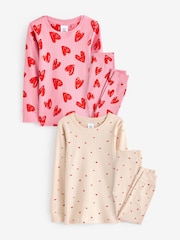 Pink/Red Heart 100% Cotton Pyjamas 2 Pack (9mths-12yrs) - Image 1 of 5