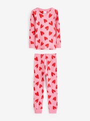 Pink/Red Heart 100% Cotton Pyjamas 2 Pack (9mths-12yrs) - Image 2 of 5