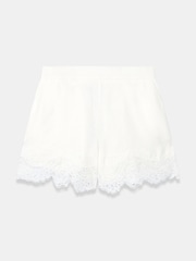 Mint Velvet White Linen Lace Trim Shorts - Image 7 of 8
