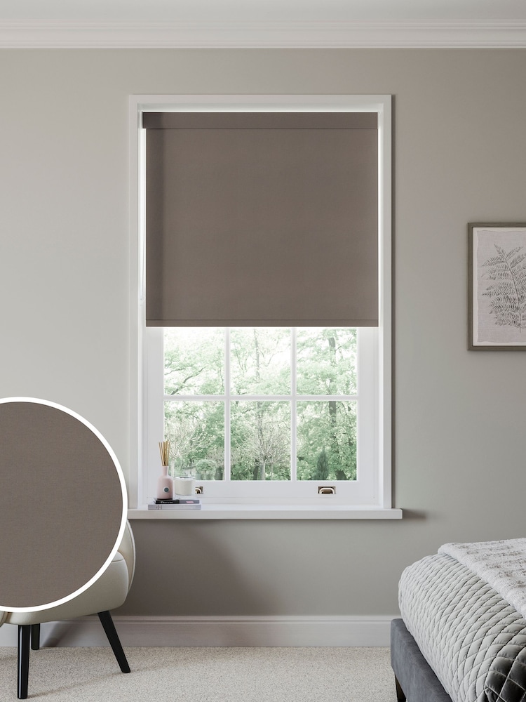 Chocolate Brown Solstice Made to Measure Blackout Roller Blind - Image 1 of 6