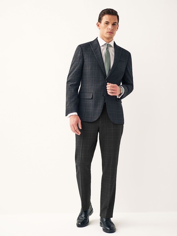Antraciet - Regular-fit geruit kostuum: pantalon - Image 2 of 9