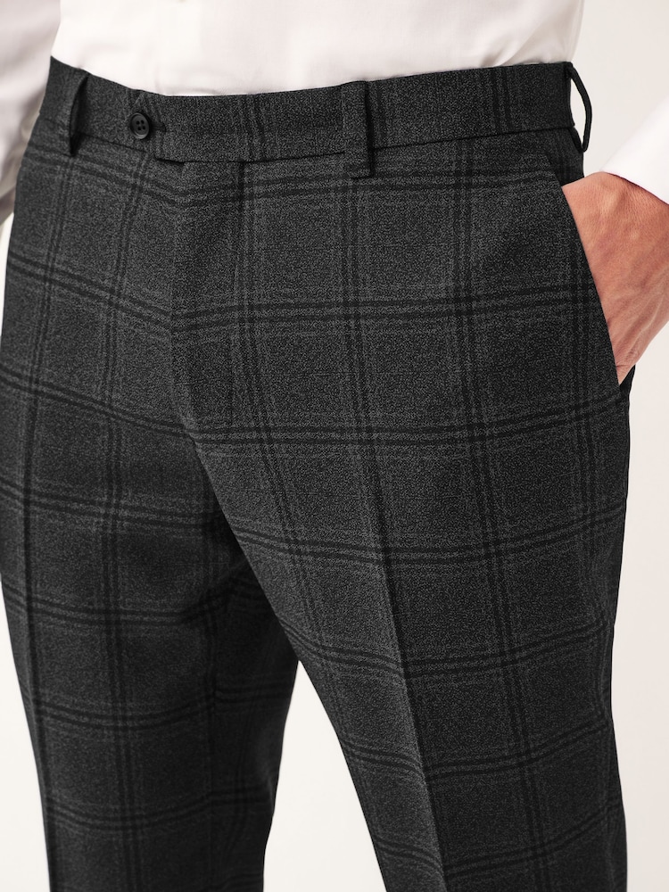 Antraciet - Regular-fit geruit kostuum: pantalon - Image 4 of 9